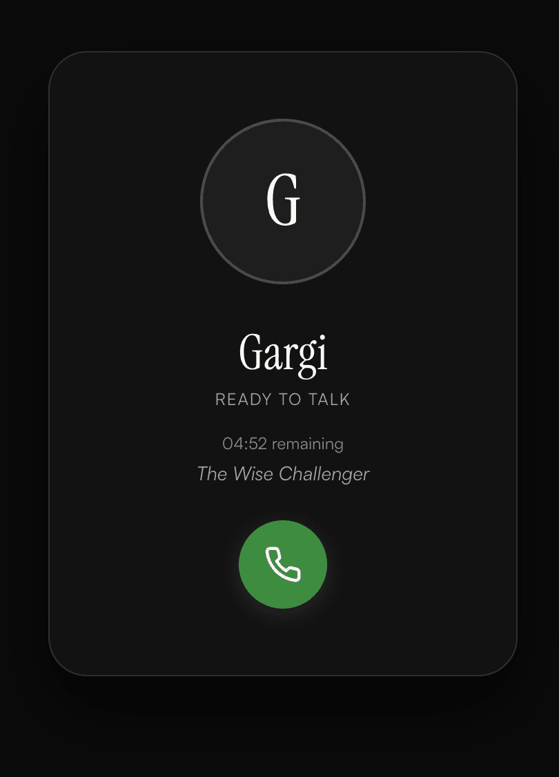 Voice call interface mockup